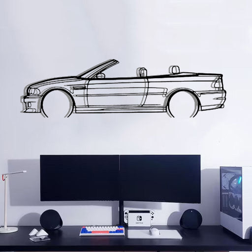 BMW E46 Cabrio - Car Silhouette Wall Art