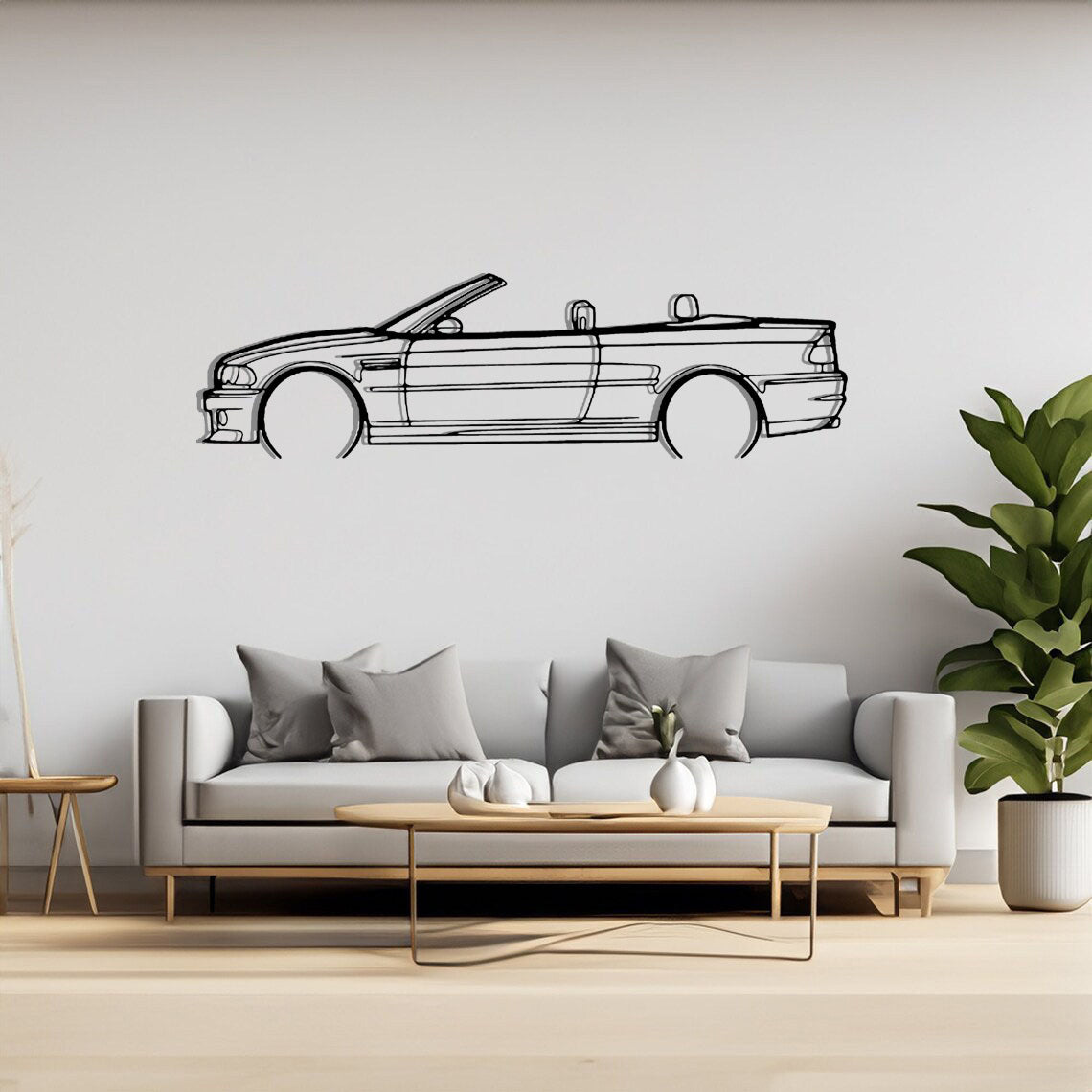 BMW E46 Cabrio - Car Silhouette Wall Art