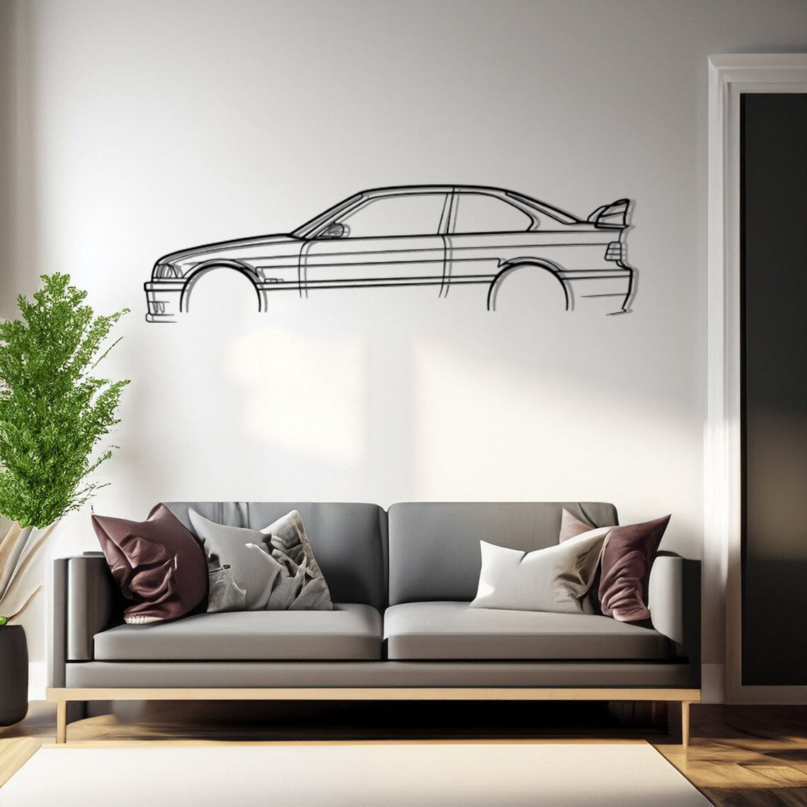 BMW E36 - Car Silhouette Wall Art