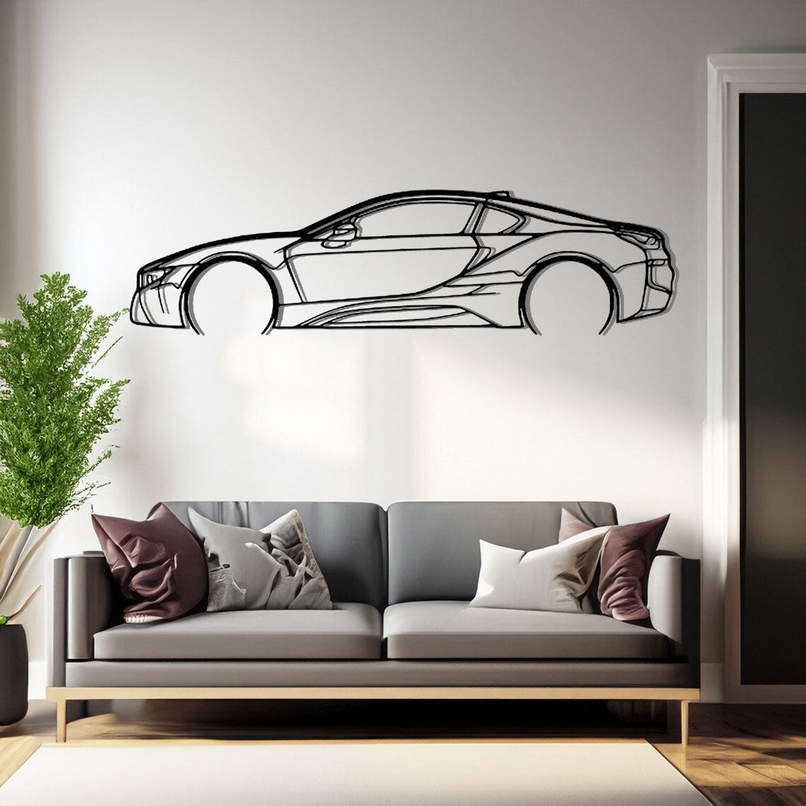 BMW i8 - Car Silhouette Wall Art