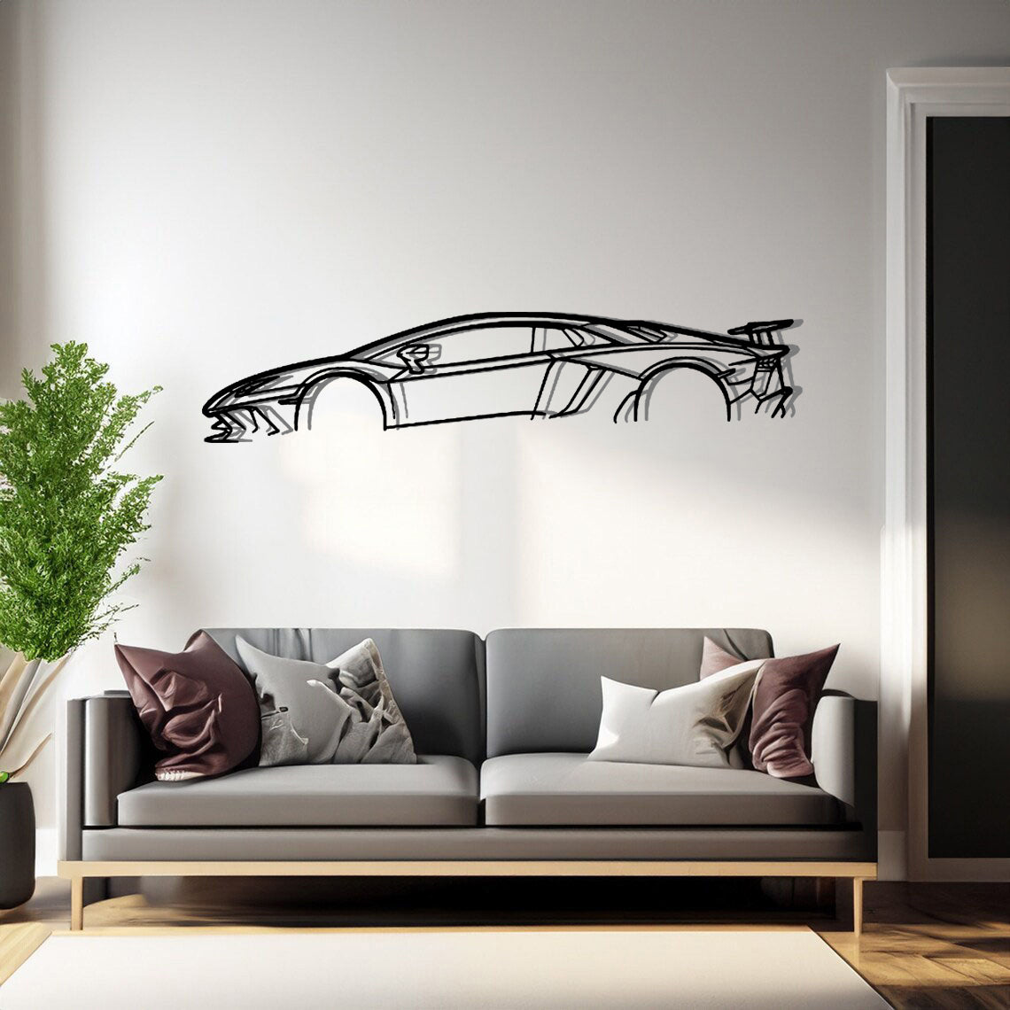 Lamborghini Aventador - Car Silhouette Wall Art